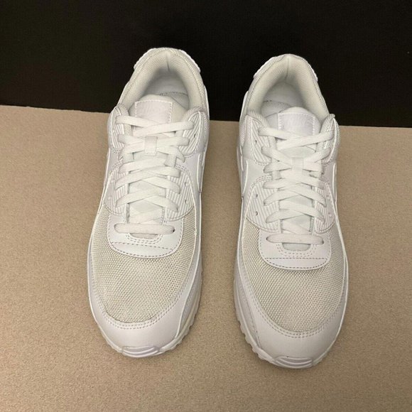 New! Display! Mens Nike Air Max 90 “Triple White” Running Shoes. Size 13. Nice!! - Picture 2 of 8